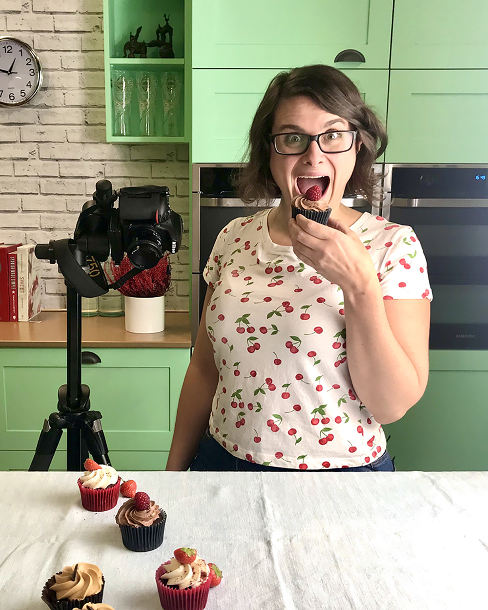 I am your teacher - portrait of me eating a cupcake