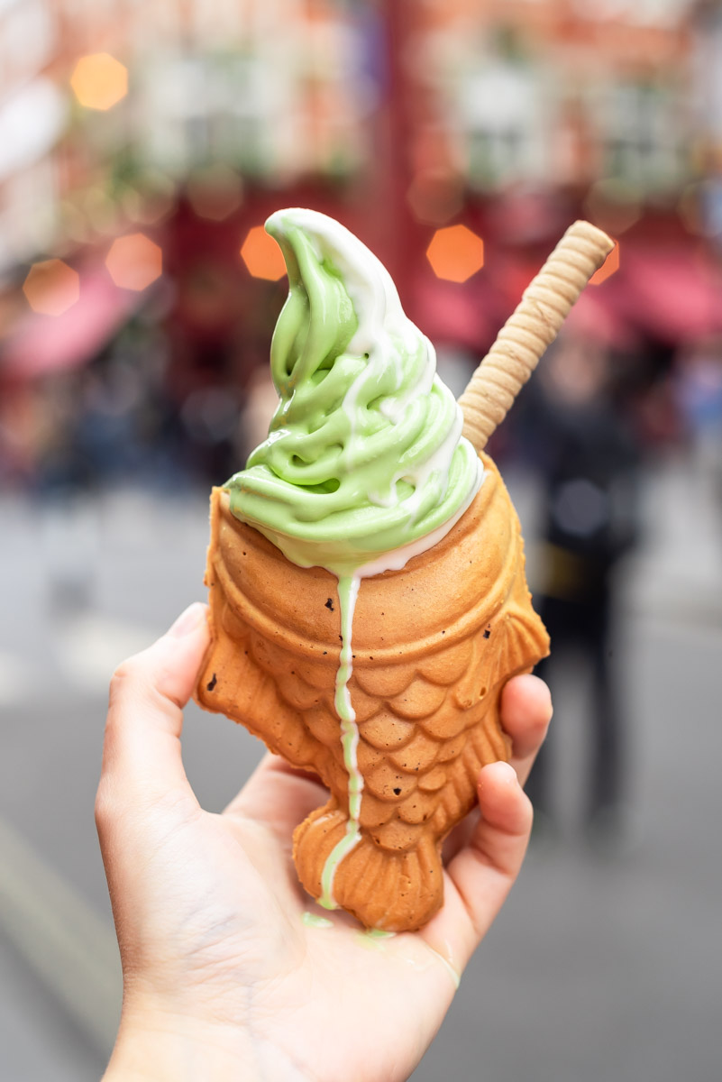 tips for street food photography - japanese matcha ice cream