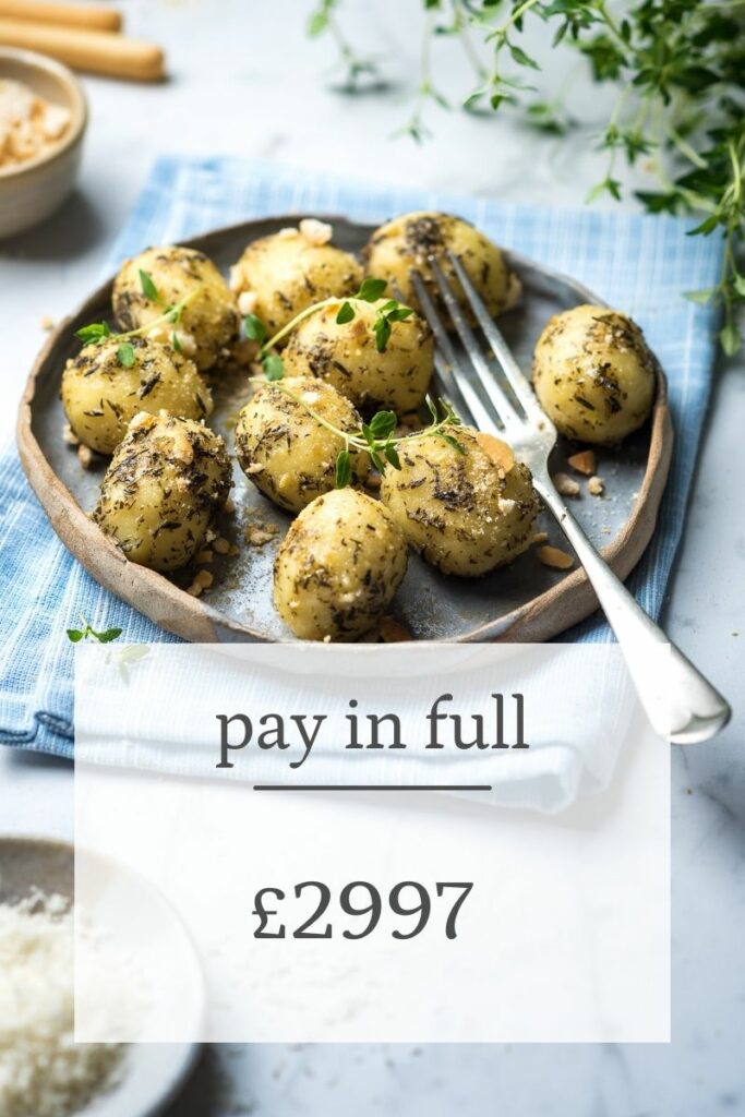 Business coaching for professional food photographers - payment